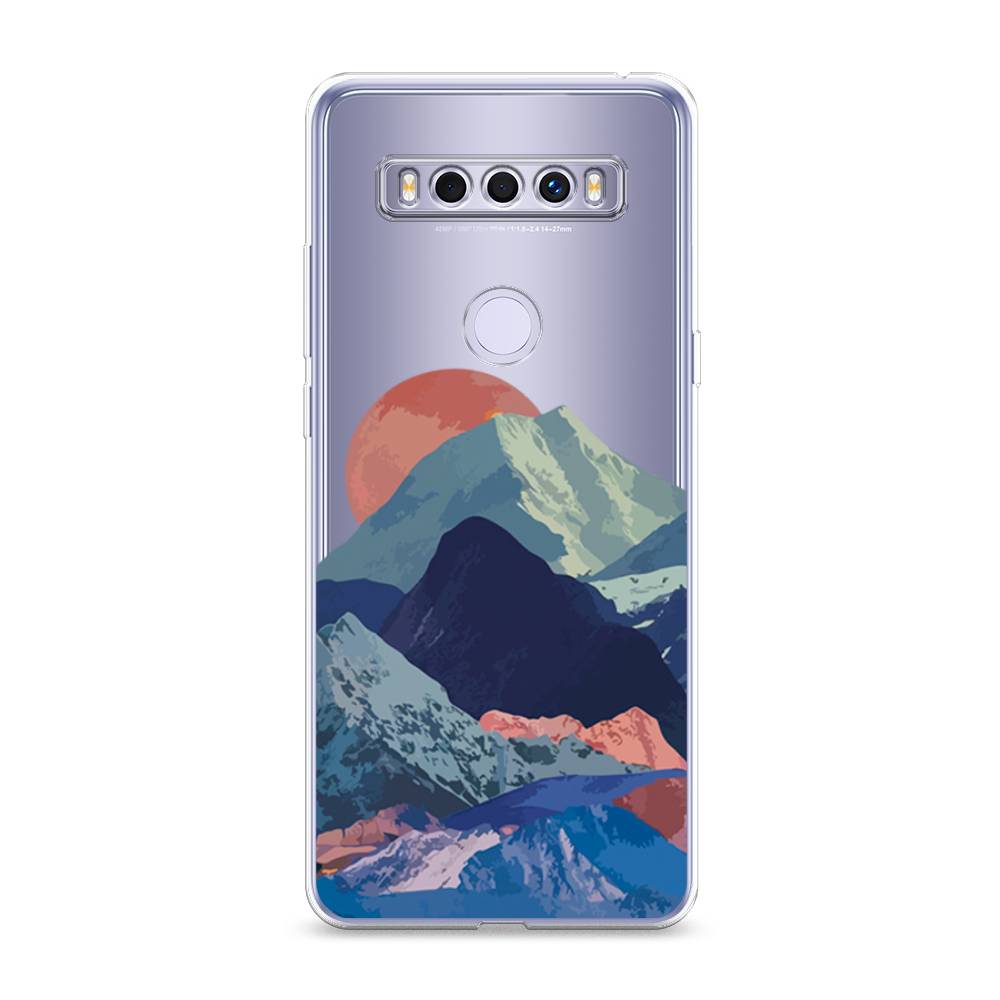 

Чехол для TCL 10 SE "Закат в снежных горах", Красный;серый;голубой, 290150-2
