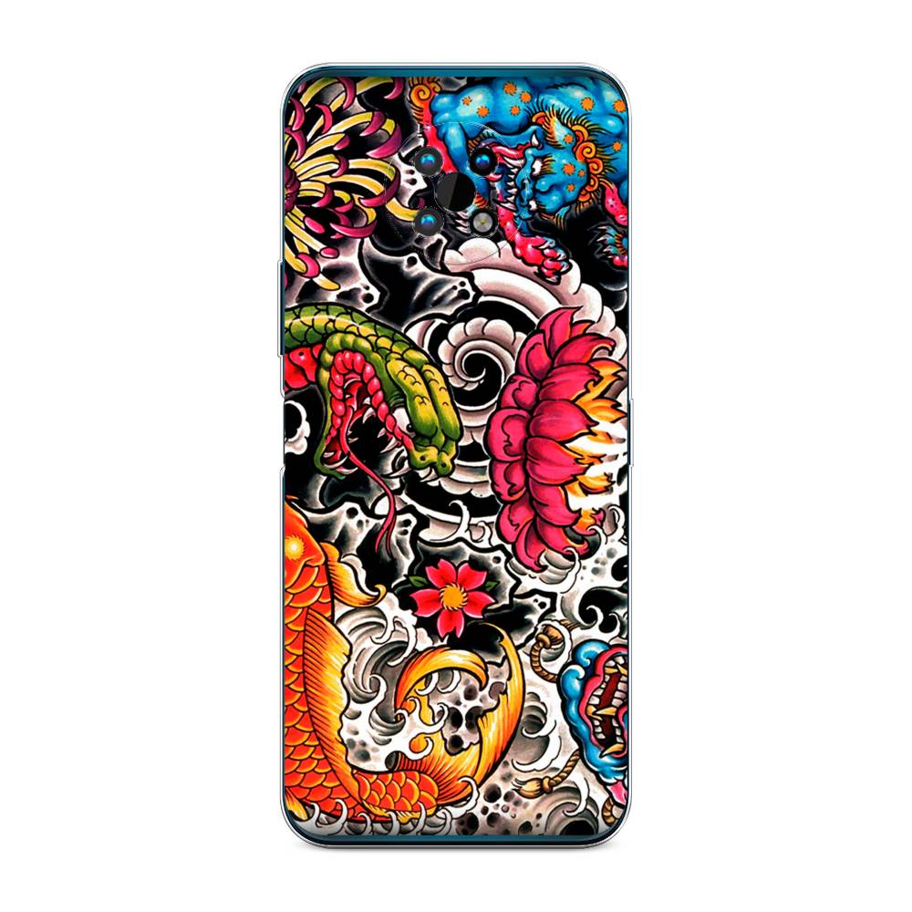 

Чехол на Nokia G50 "Японское искусство", Красный;оранжевый;голубой, 124950-4
