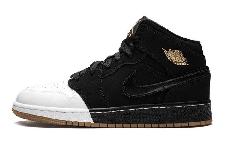 

Кеды унисекс Jordan Air Jordan 1 Mid GS черные 40.5 EU, Черный, Air Jordan 1 Mid GS