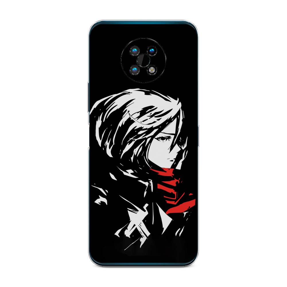 

Чехол на Nokia G50 "Микаса минимализм", Черный;серый;красный, 124950-4