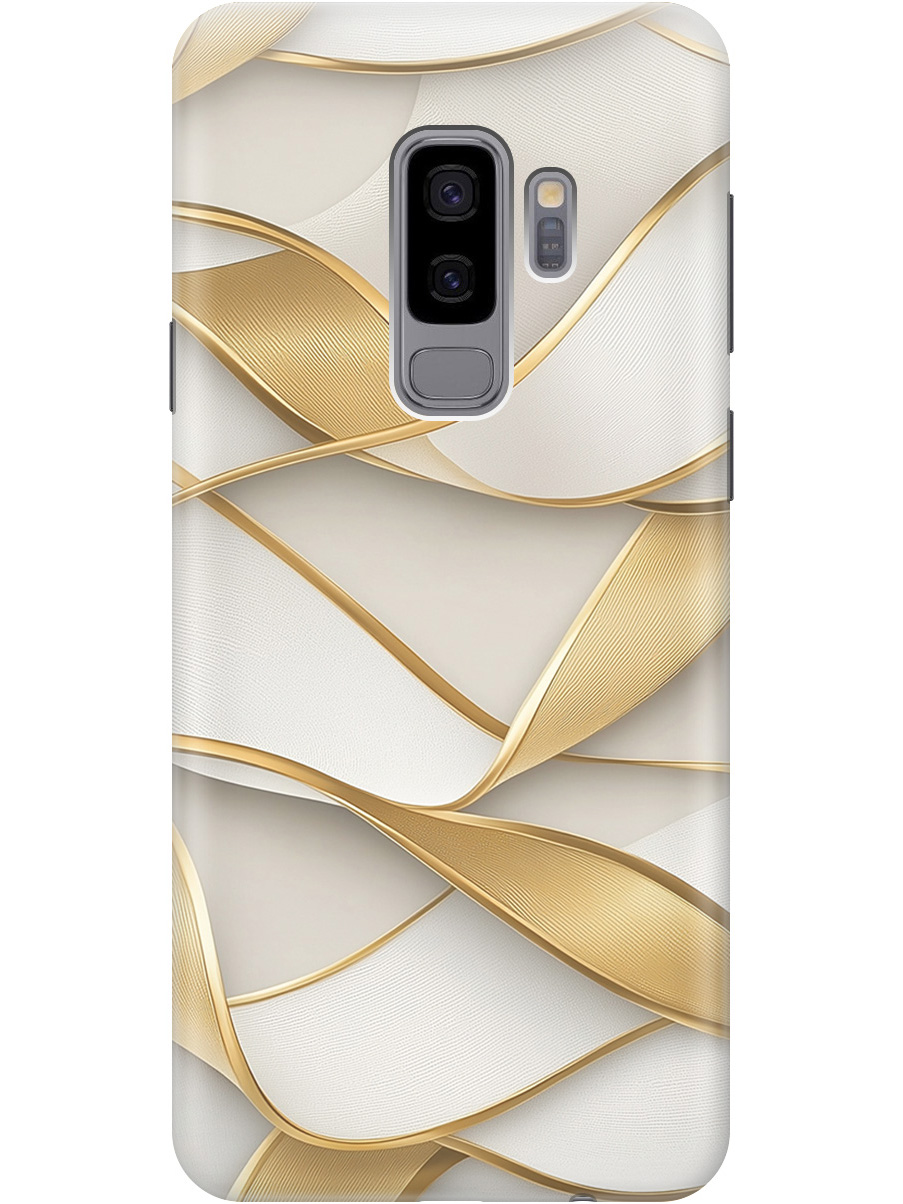 

Силиконовый чехол на Samsung Galaxy S9+ с принтом "Волны из золота", Прозрачный;белый;золотистый, 717439331