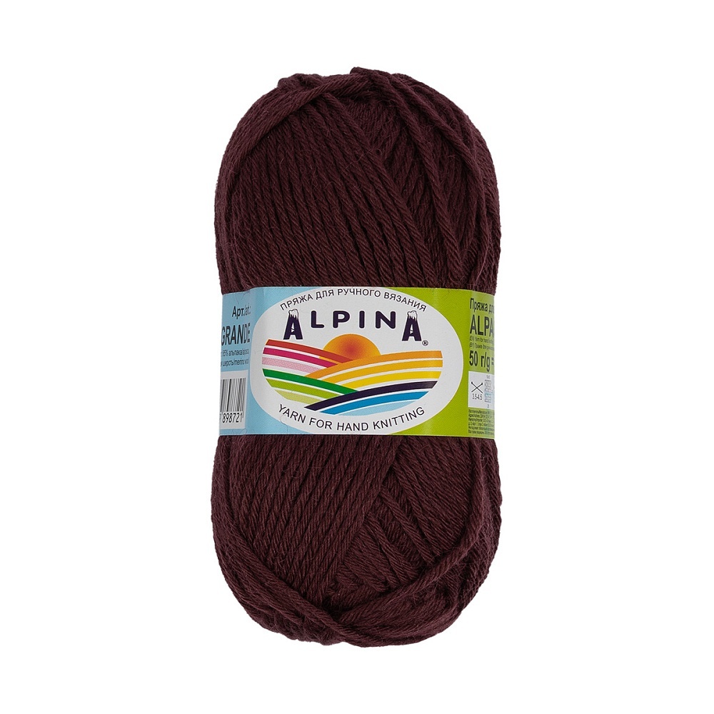 

Alpina Alpaca Grande, 4 шт по 50 г, 118 м, 09 бордовый
