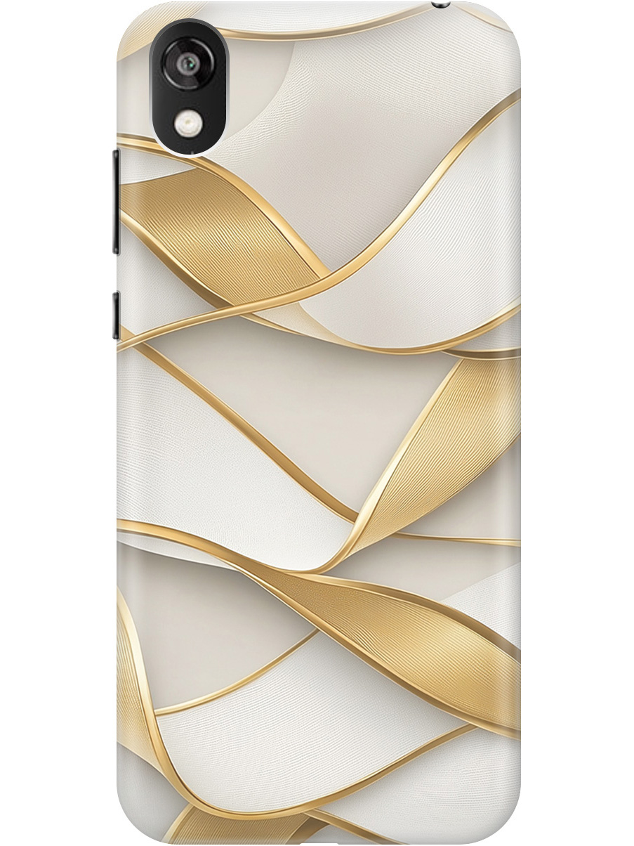

Силиконовый чехол на Honor 8S, Huawei Y5 (2019) с принтом "Волны из золота", Прозрачный;белый;золотистый, 721008731