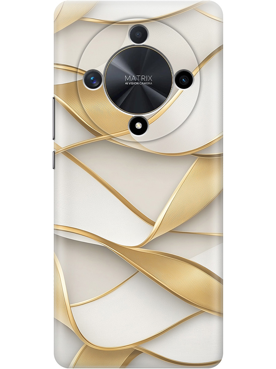 

Силиконовый чехол на Honor X9b / X50 с принтом "Волны из золота", Прозрачный;белый;золотистый, 781974331
