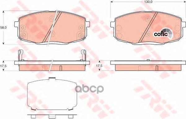 

Колодки Тормозные Hyundai Creta (17-),I30 Kia Ceed (07-) Передние (4Шт.) Trw Gdb3450