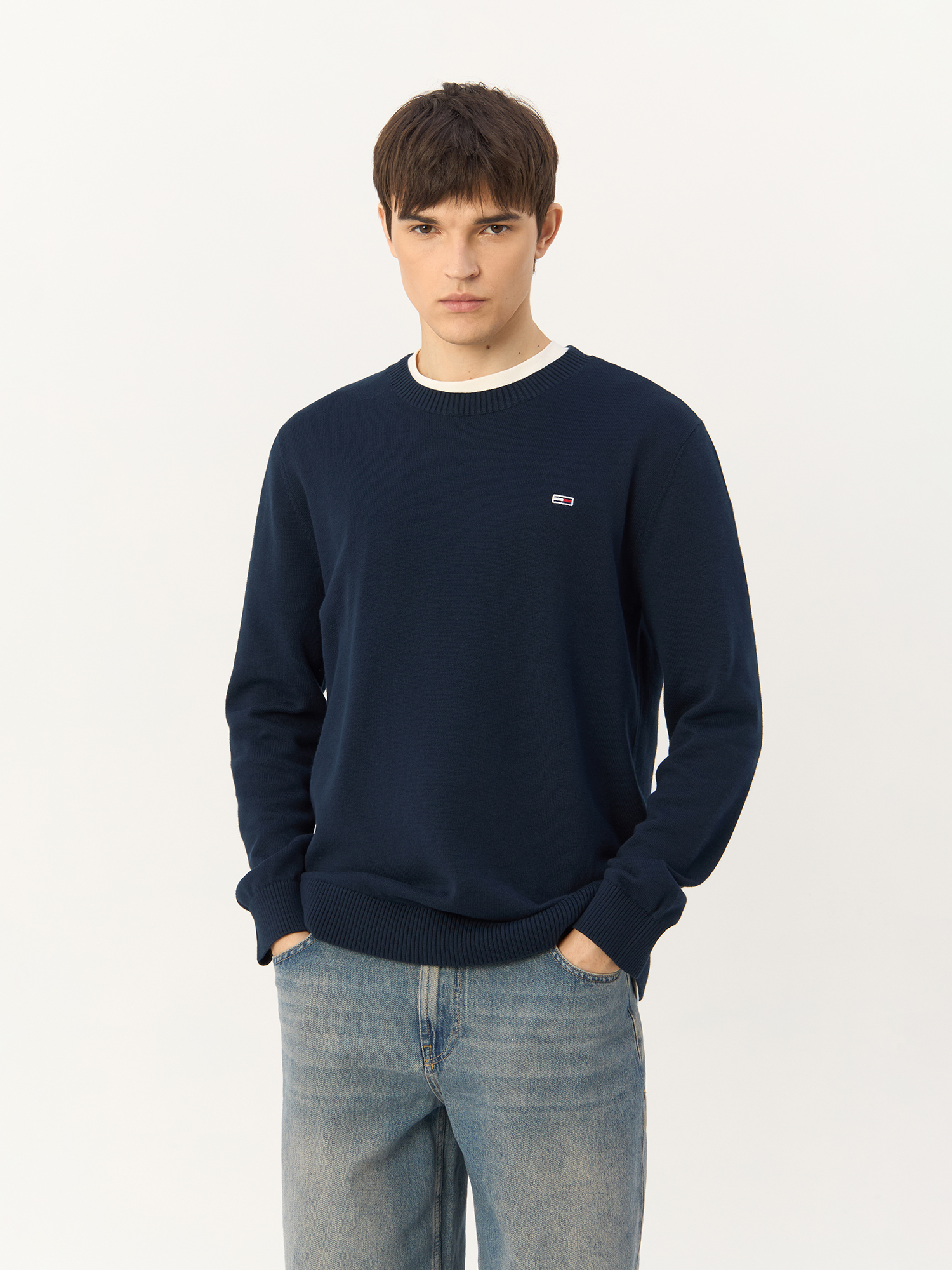 Джемпер мужской Tommy Hilfiger Slim Essential Light DM0DM18895 L TOMMY HILFIGER синий