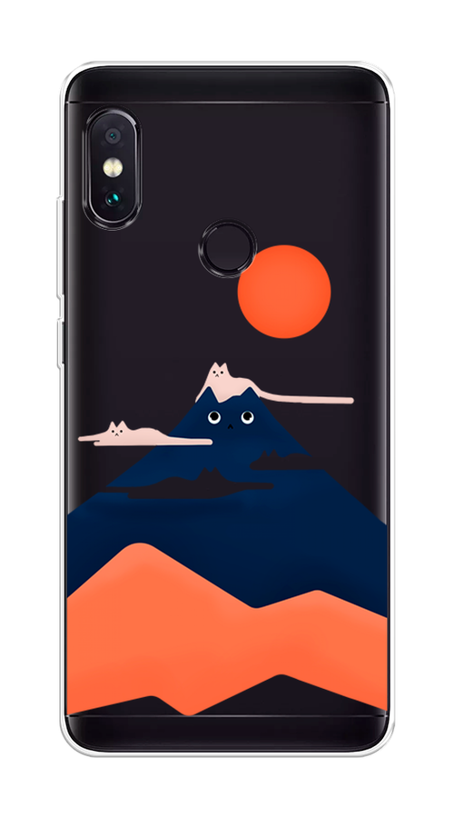 

Чехол на Xiaomi Redmi Note 5/Note 5 Pro "Кот-гора", Черный;оранжевый, 32750-4