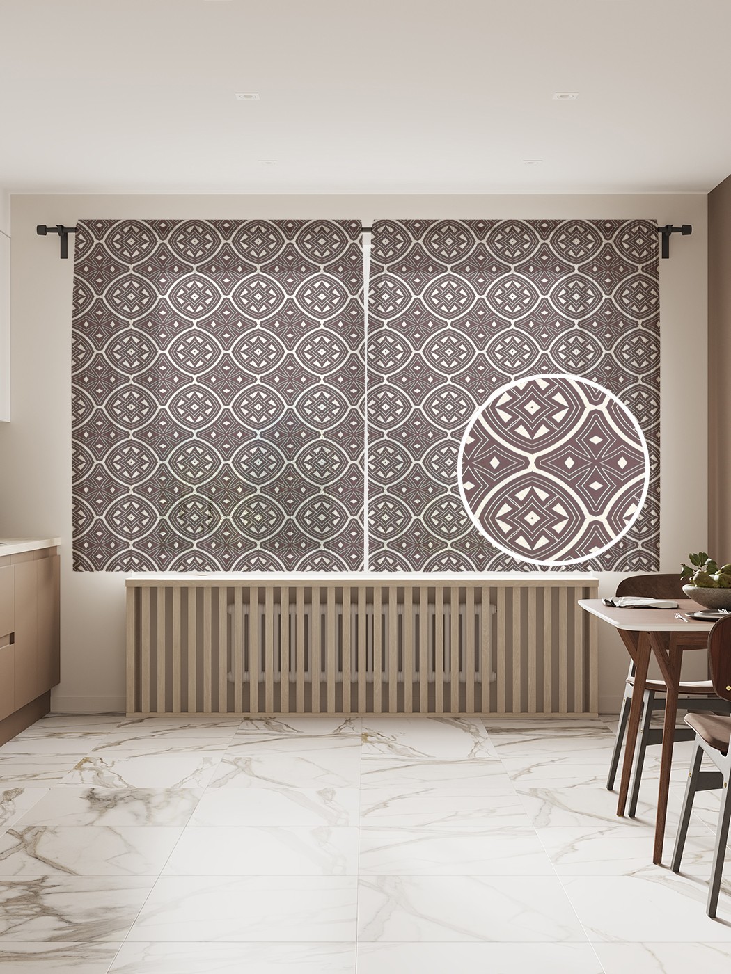 

Фототюль JoyArty "Этнические ромбы", 145x180 см (2 полотна со шторной лентой + 50 крючков), Этнические ромбы