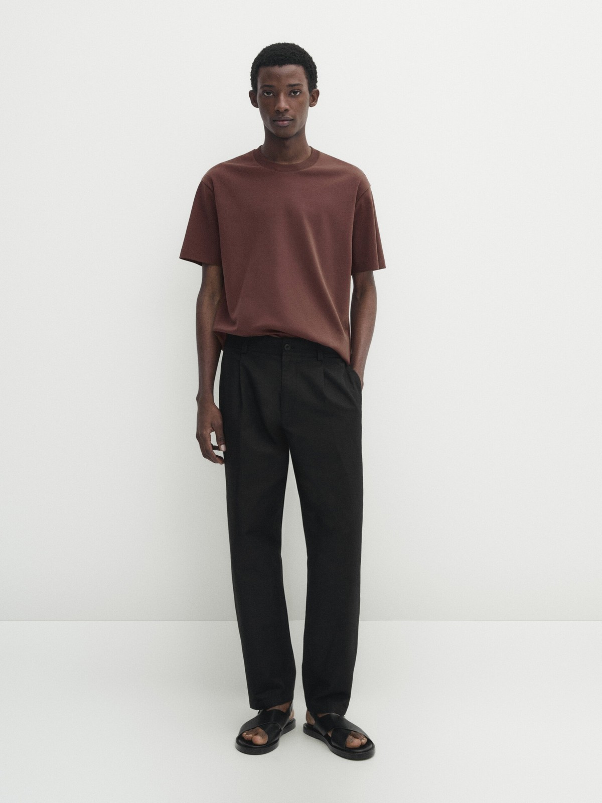 

Футболка мужская Massimo Dutti 1417/275-I2024 красная S, Красный, 1417/275-I2024