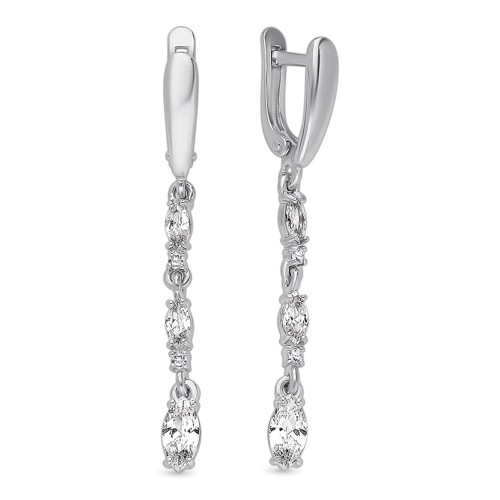 

Серьги подвески из серебра 585Gold 702007411, фианит, 702007411