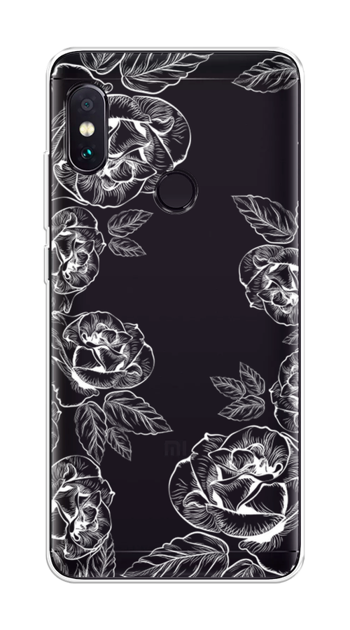 

Чехол на Xiaomi Redmi Note 5/Note 5 Pro "Розы графика", Черный;серый, 32750-2