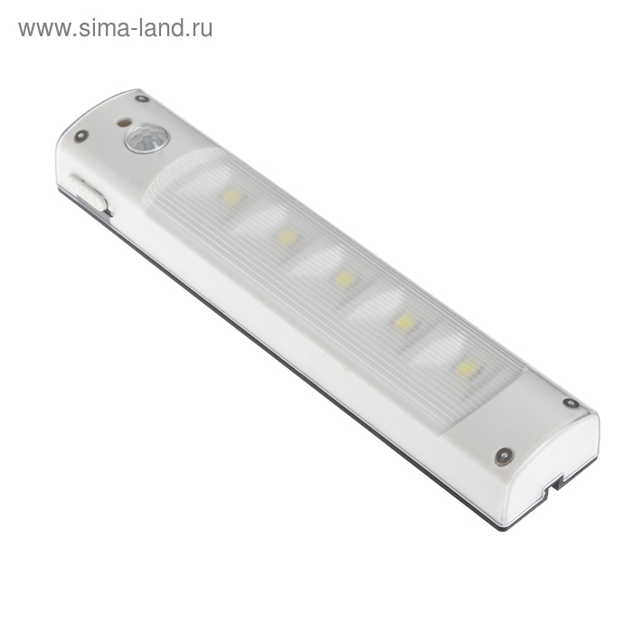 Светильник светодиодный с датчиком движения 5 LED 2 Вт от батареек 3AAA 6500К белый 2930₽