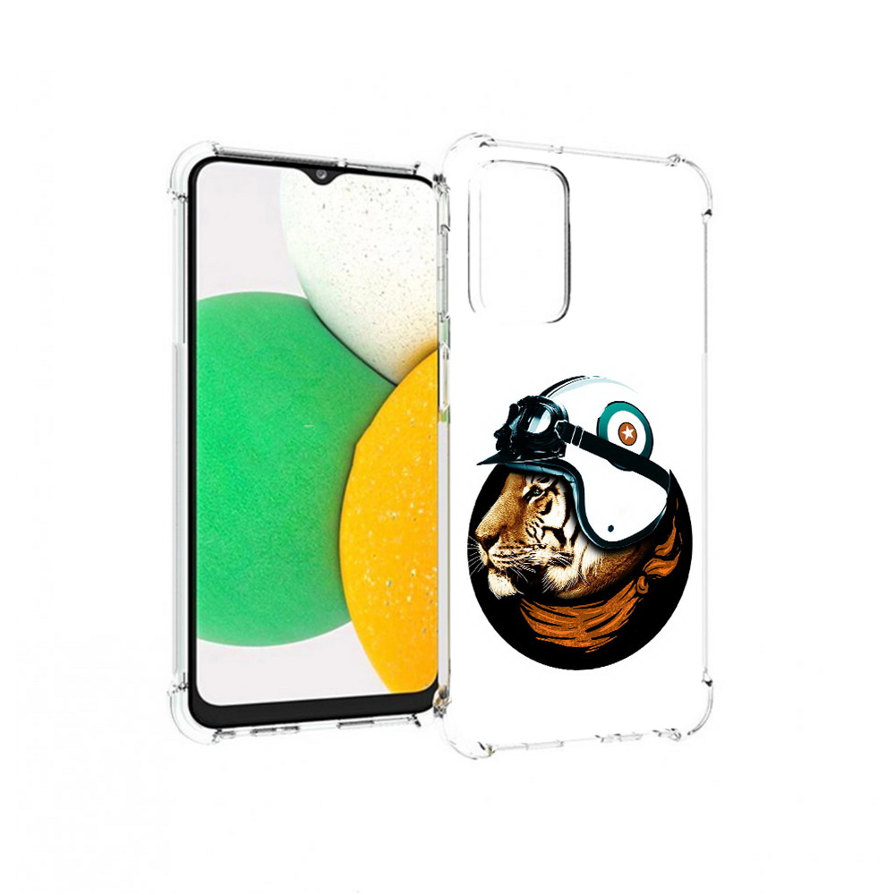 

Чехол MyPads Tocco для Samsung Galaxy A23 Тигр в шлеме, Прозрачный, Tocco