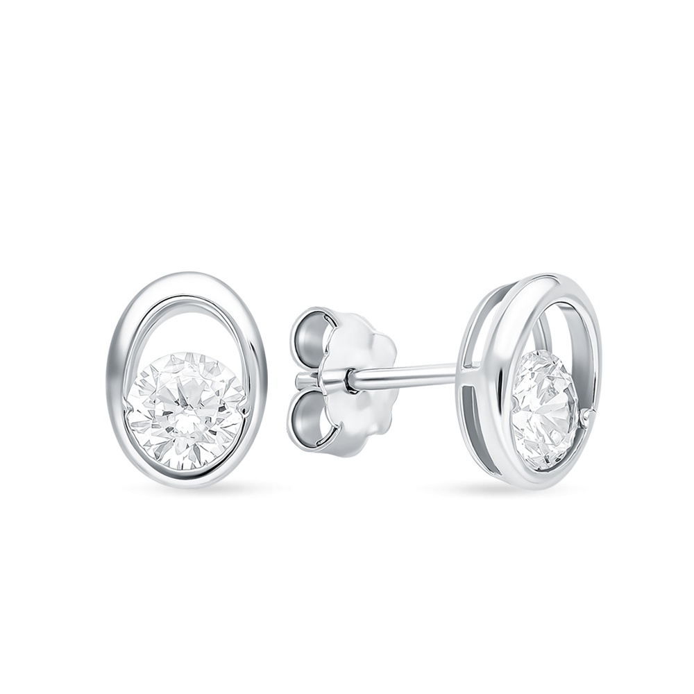 

Серьги пусеты из серебра 585Gold 702007528, фианит, 702007528