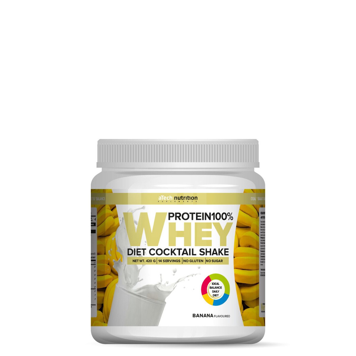 Протеин Whey Protein 100%, aTech Nutrition 420 гр., банан