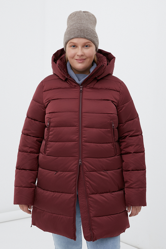 фото Куртка женская finn flare fwb160132 бордовая 3xl