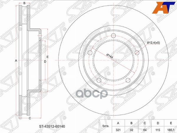 

Диск Тормозной Перед Toyota Land Cruiser #Zj105 98-07/Lcr Hzj7# 99-04 Sat арт. ST-43512-60