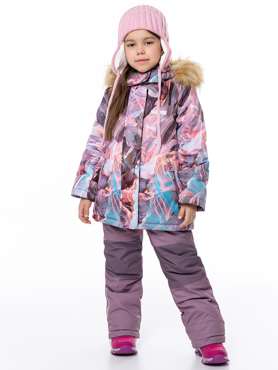 

Комплект верхней одежды NIKASTYLE 7з1224, кофе/орхидея, 122, Бежевый;фиолетовый, 7з1224