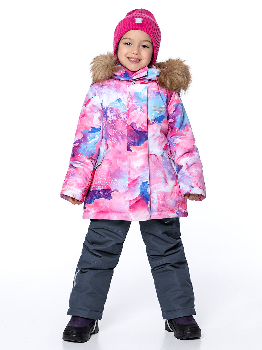

Комплект верхней одежды NIKASTYLE 7з1224, розовый/серый, 104, 7з1224