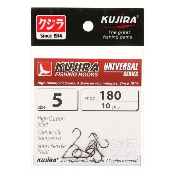 Крючки Kujira Universal 180 BN №5, 10 шт.