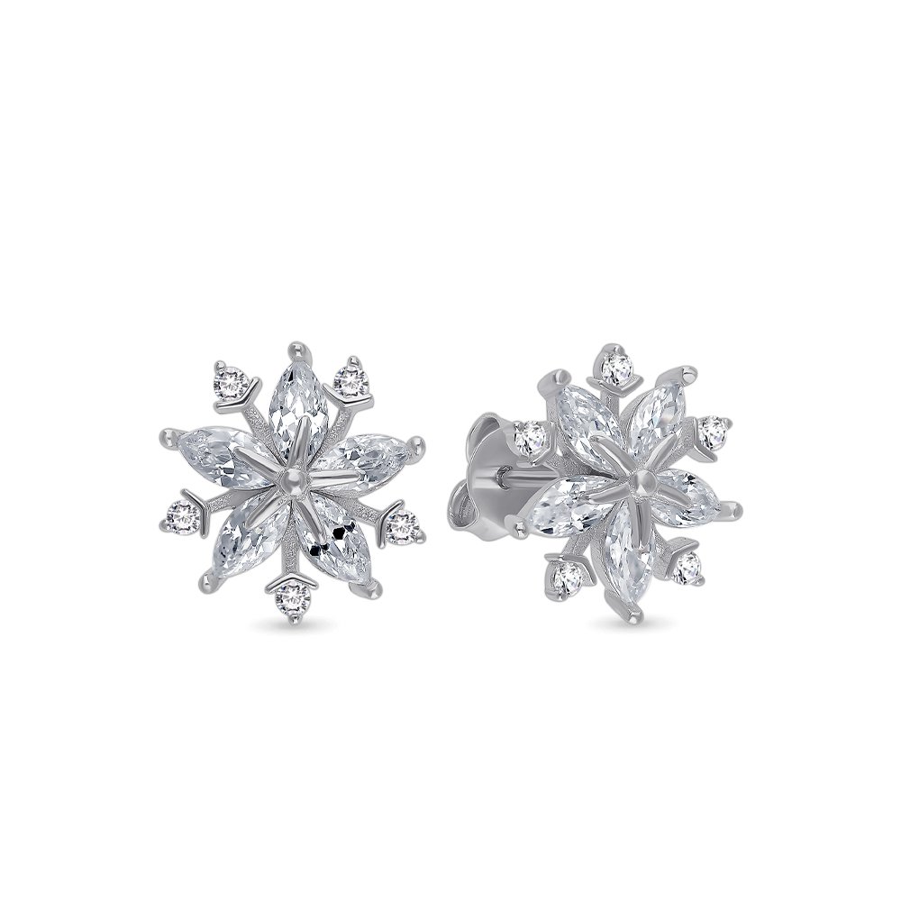 

Серьги пусеты из серебра 585Gold 702007680, фианит, 702007680