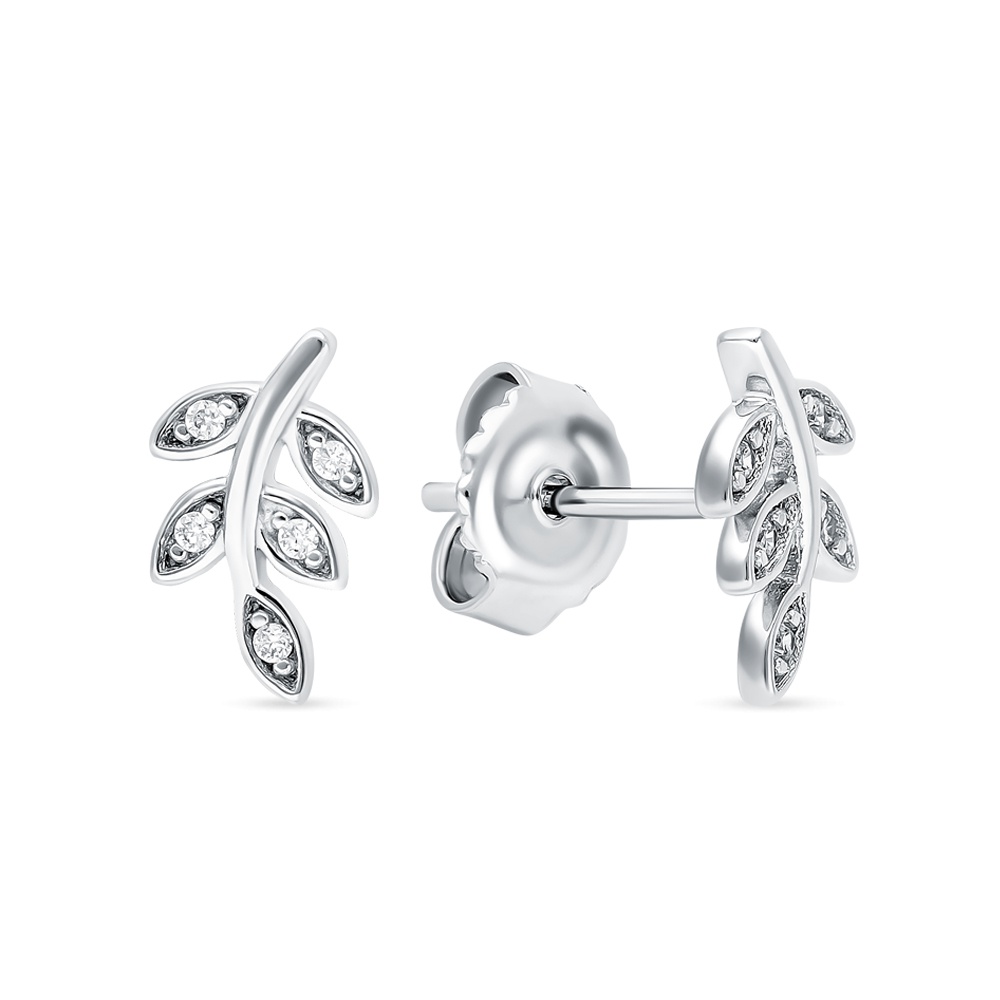 

Серьги пусеты из серебра 585Gold 702007573, фианит, 702007573