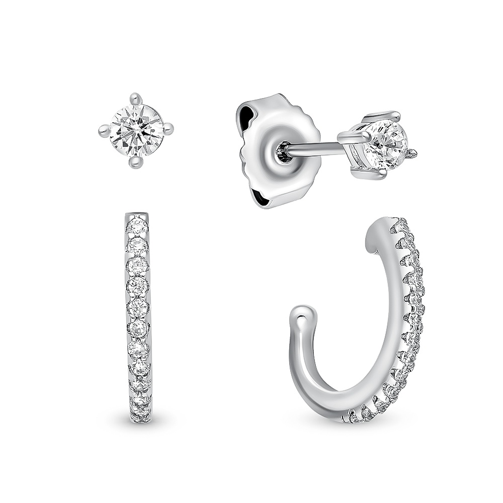 

Серьги из серебра с фианитом 585Gold 702007562, 702007562
