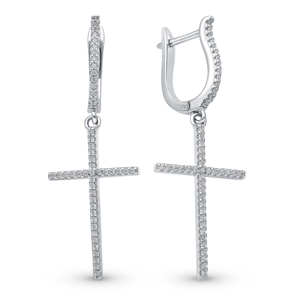 

Серьги подвески из серебра 585Gold 702007677, фианит, 702007677