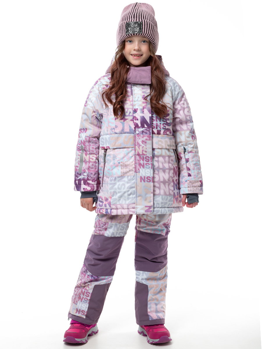 

Комплект верхней одежды детский NIKASTYLE 7з2624, бежевый/орхидея, 134, Бежевый;фиолетовый, 7з2624