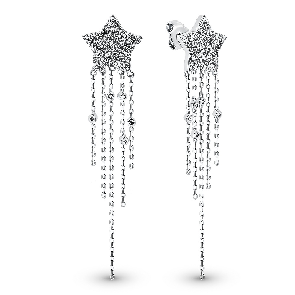 

Серьги из серебра с фианитом 585Gold 702007585, 702007585