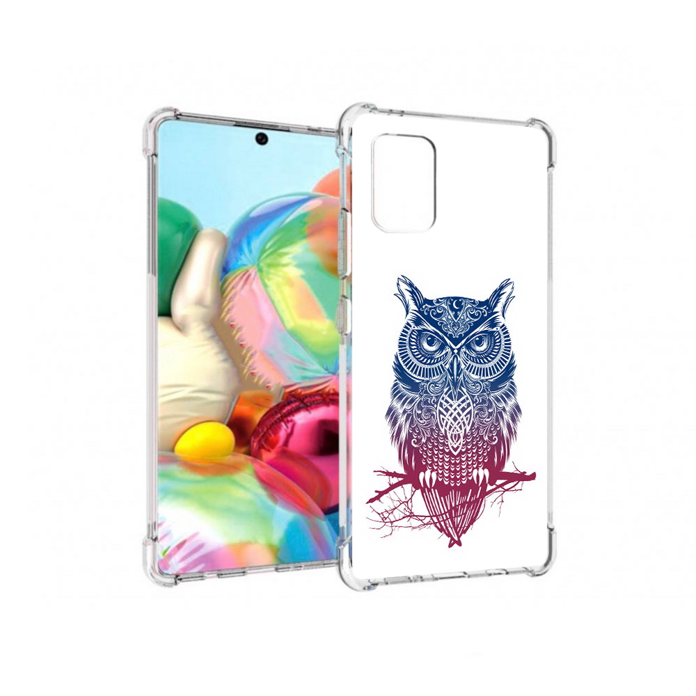

Чехол MyPads Tocco для Samsung Galaxy A71 хиппи сова (PT226912.529.664), Прозрачный, Tocco