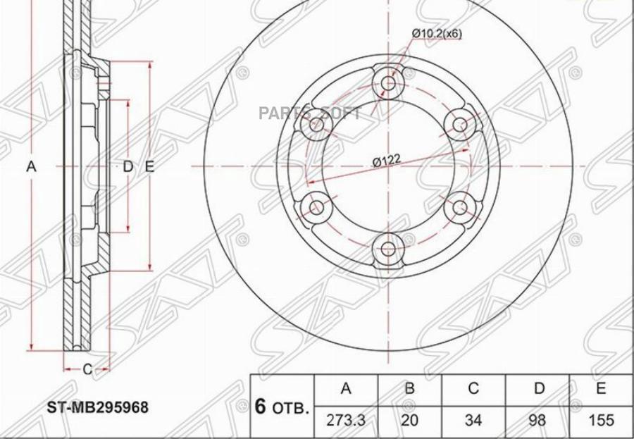 

SAT Диск тормозной перед MITSUBISHI CANTER FA510/FB/FE30#/FB51#