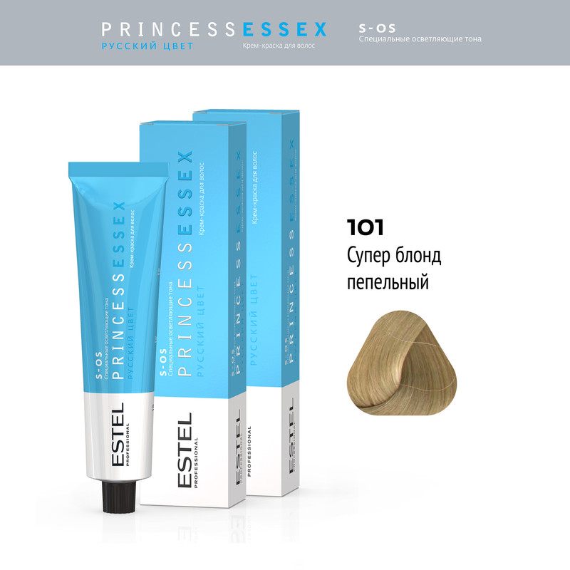 

Краска Estel Princess Essex S-os 101 Супер Блонд Пепельный 60 Мл 2 Шт, Краска для волос ESTEL PROFESSIONAL