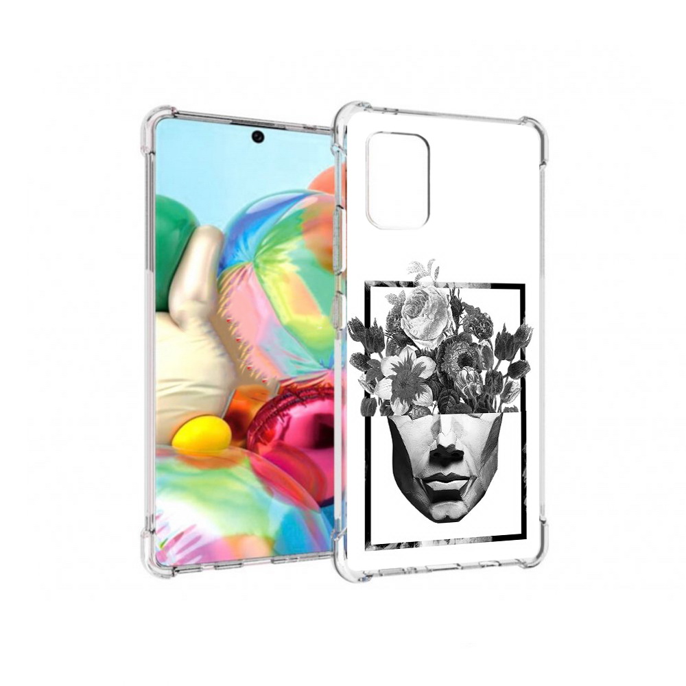 

Чехол MyPads Tocco для Samsung Galaxy A71 черно белая ваза в абстракции (PT226912.529.678), Прозрачный, Tocco