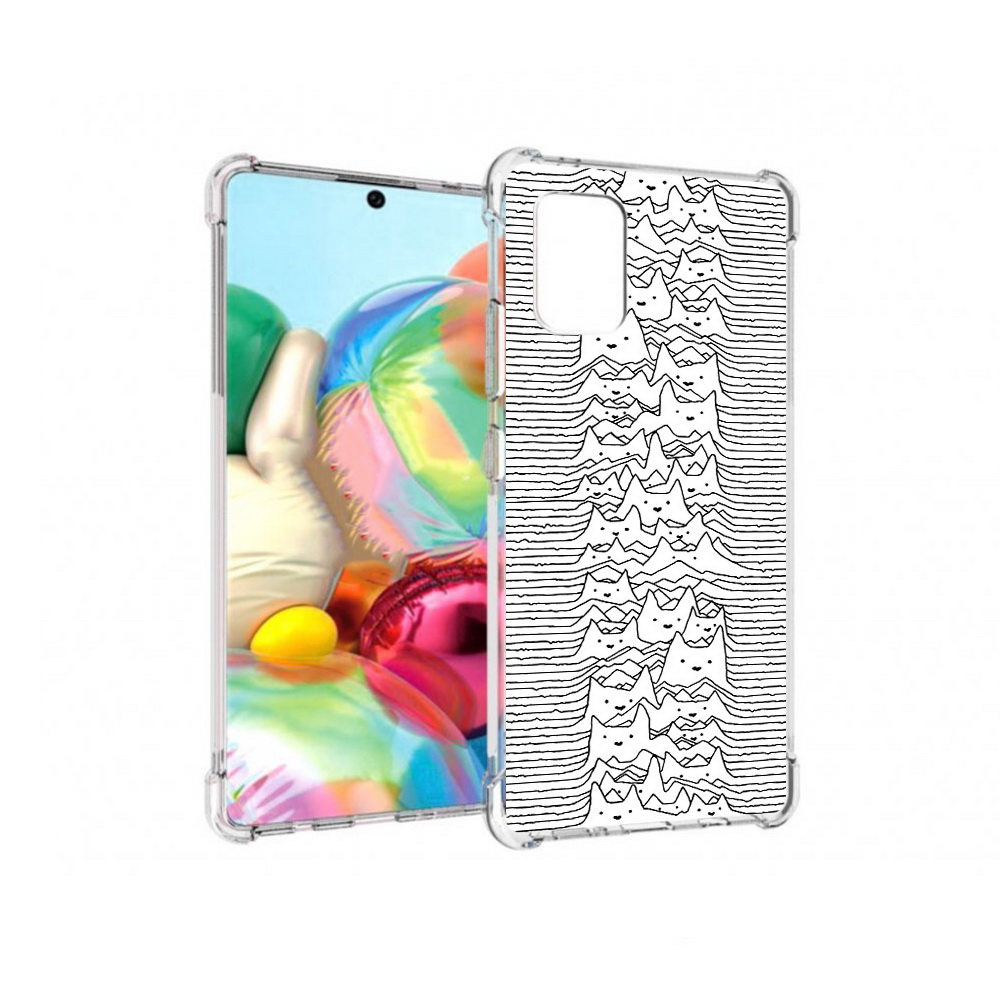 

Чехол MyPads Tocco для Samsung Galaxy A71 черно белые коты 3D (PT226912.529.682), Прозрачный, Tocco