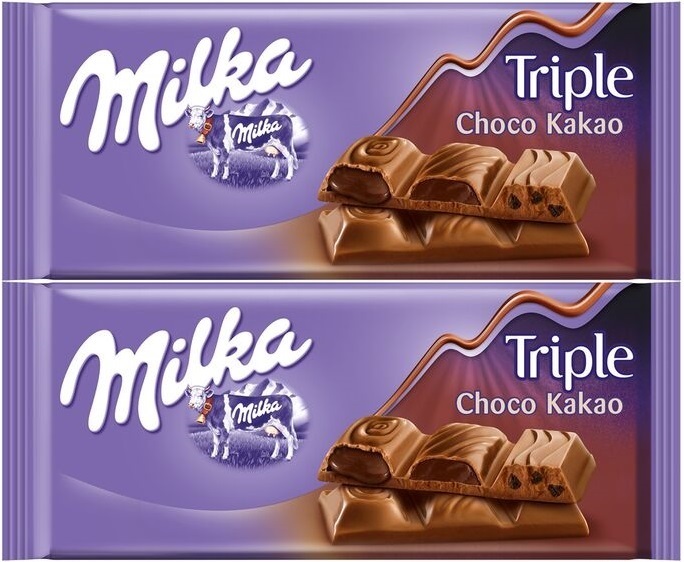 

Шоколадная плитка Milka Triple шоколад 90г, 2 шт