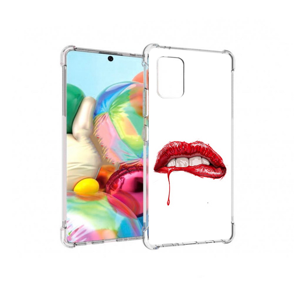 

Чехол MyPads Tocco для Samsung Galaxy A71 яркие красные губы (PT226912.529.706), Прозрачный, Tocco