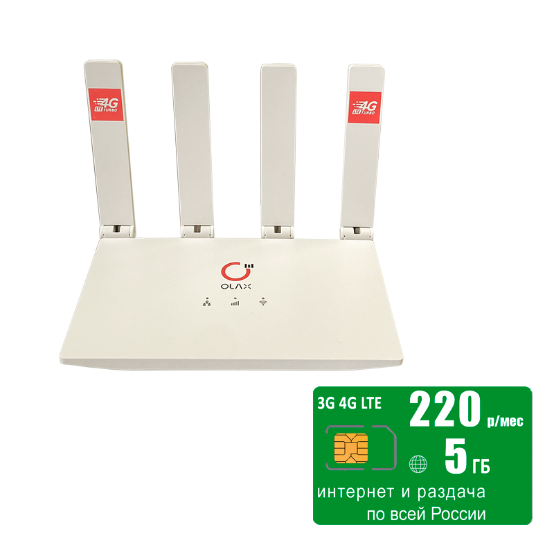 

Wi-Fi роутер Olax MC50 (router-mc50-mega5gb-SG-sb), MC50