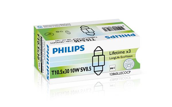 Лампа Festoon T10,5x30 Long Life Eco 12v 10w Cp Philips арт. 12860LLECOCP