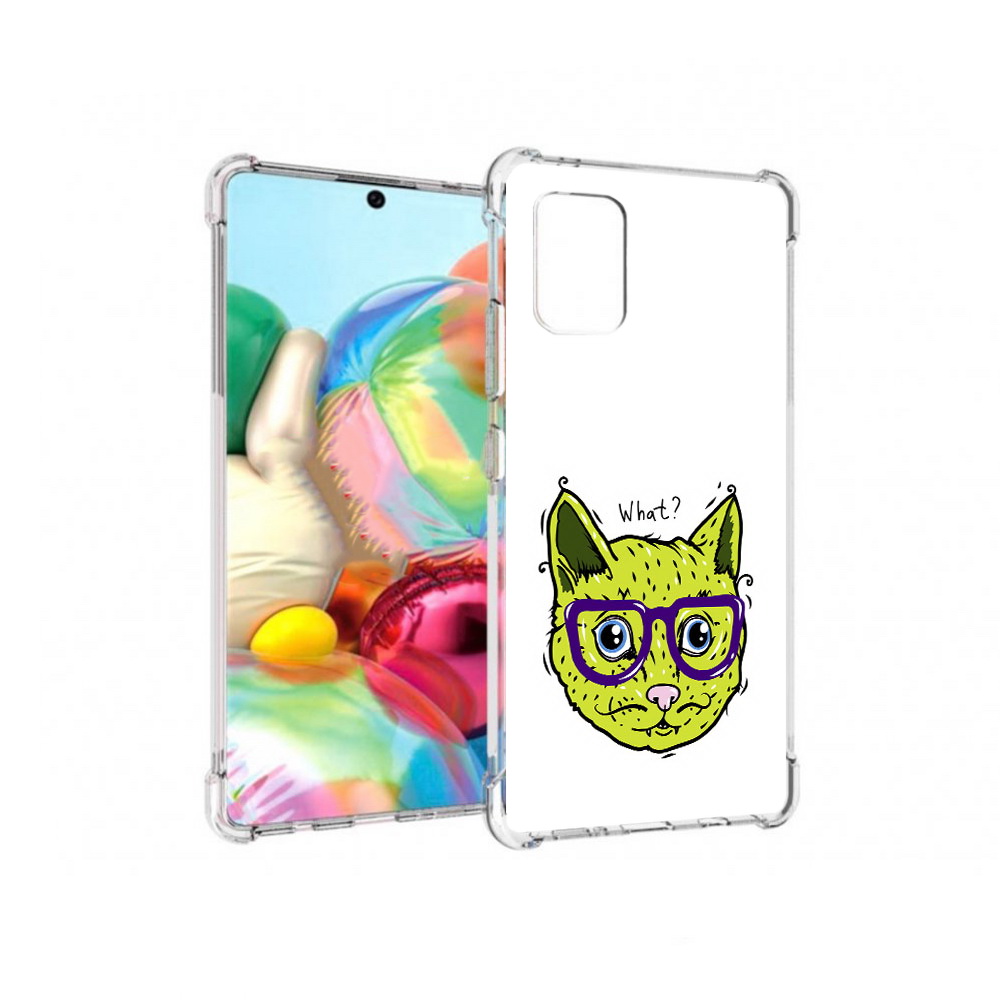 

Чехол MyPads Tocco для Samsung Galaxy A71 Зеленый кот (PT226912.529.86), Прозрачный, Tocco