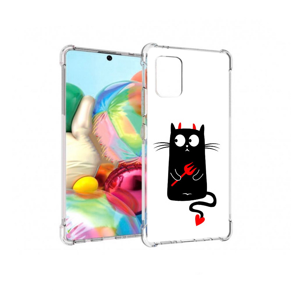 

Чехол MyPads Tocco для Samsung Galaxy A71 Кот демон (PT226912.529.97), Прозрачный, Tocco