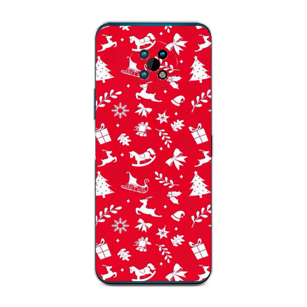 

Чехол на Nokia G50 "Красный новогодний фон", Красный;белый, 124950-5