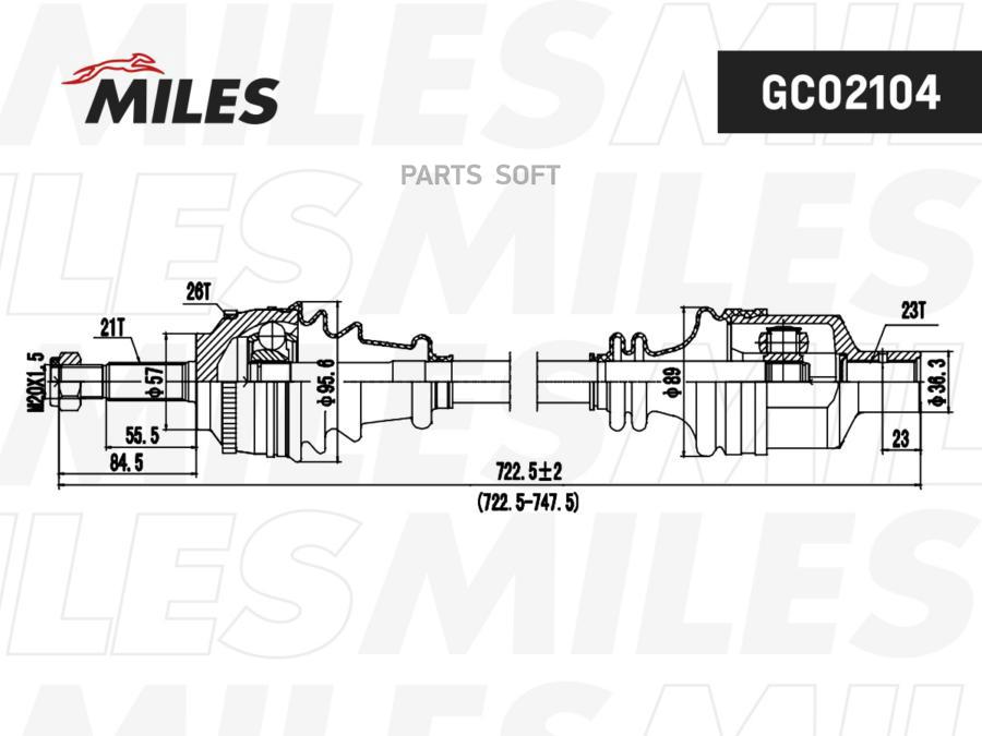 

Привод В Сборе Renault Clio Ii/Kangoo 1.4-1.9d 97-05 Прав. (Abs) Miles арт. GC02104