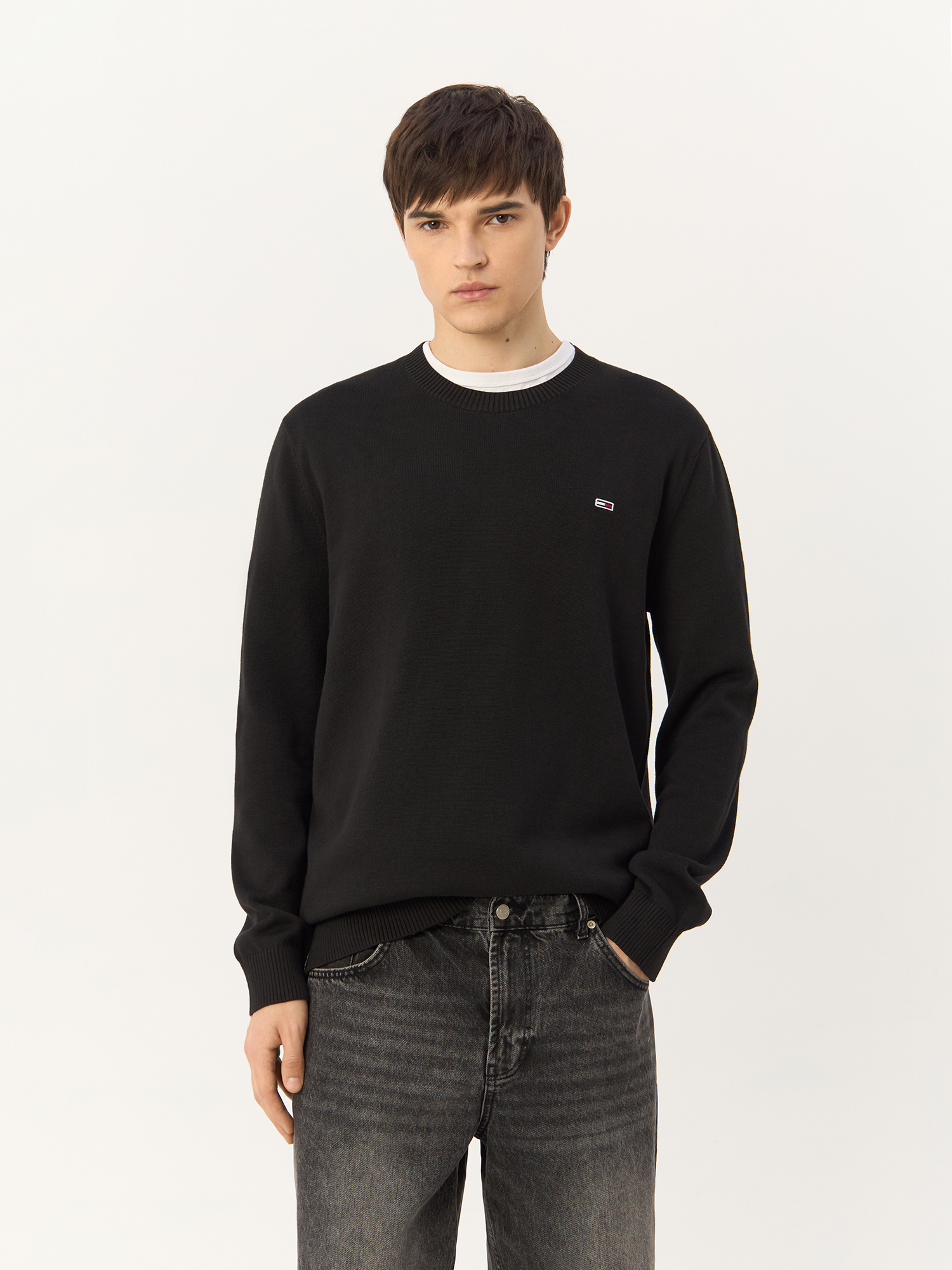 

Джемпер мужской Tommy Hilfiger Slim Essential Light DM0DM18895 черный L, Slim Essential Light