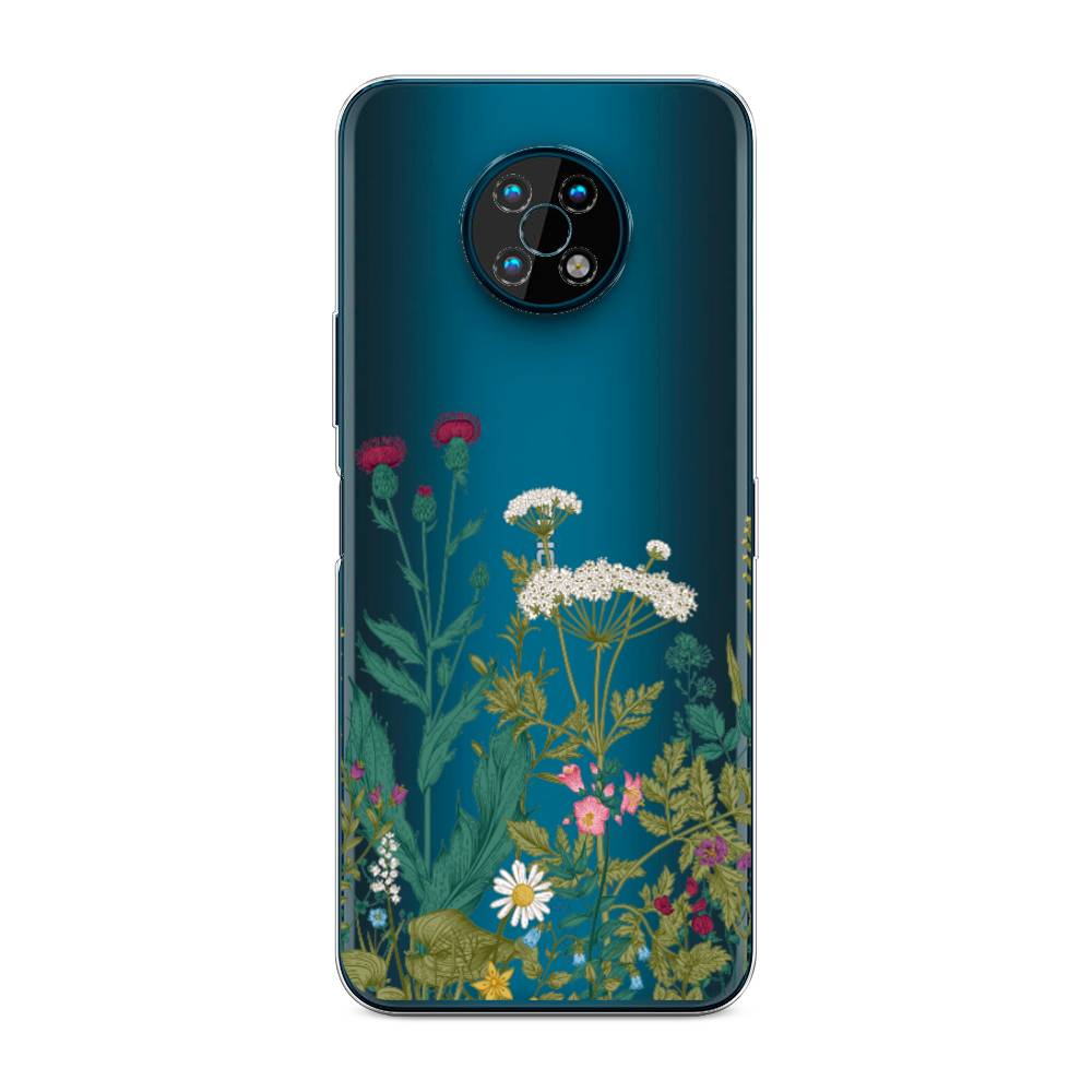 

Чехол на Nokia G50 "Дикие полевые цветы", Зеленый;розовый;белый, 124950-2