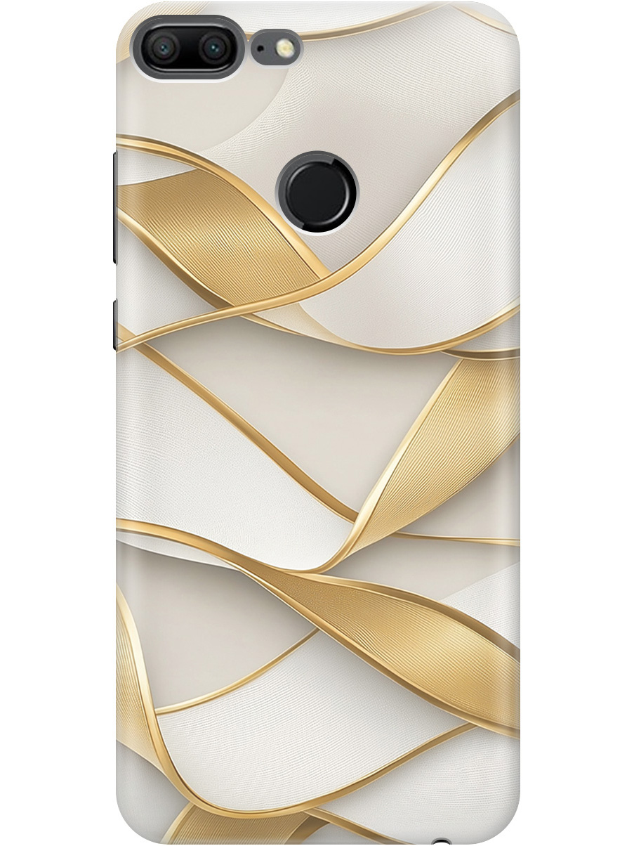 

Силиконовый чехол на Honor 9 Lite с принтом "Волны из золота", Прозрачный;белый;золотистый, 717568431