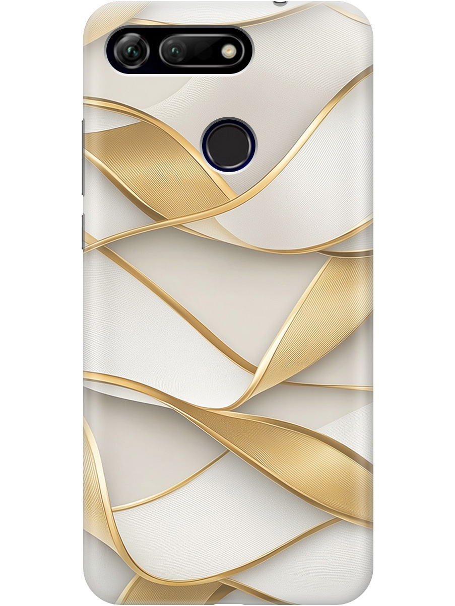 

Силиконовый чехол на Honor View 20 (V20) с принтом "Волны из золота", Прозрачный;белый;золотистый, 720257731