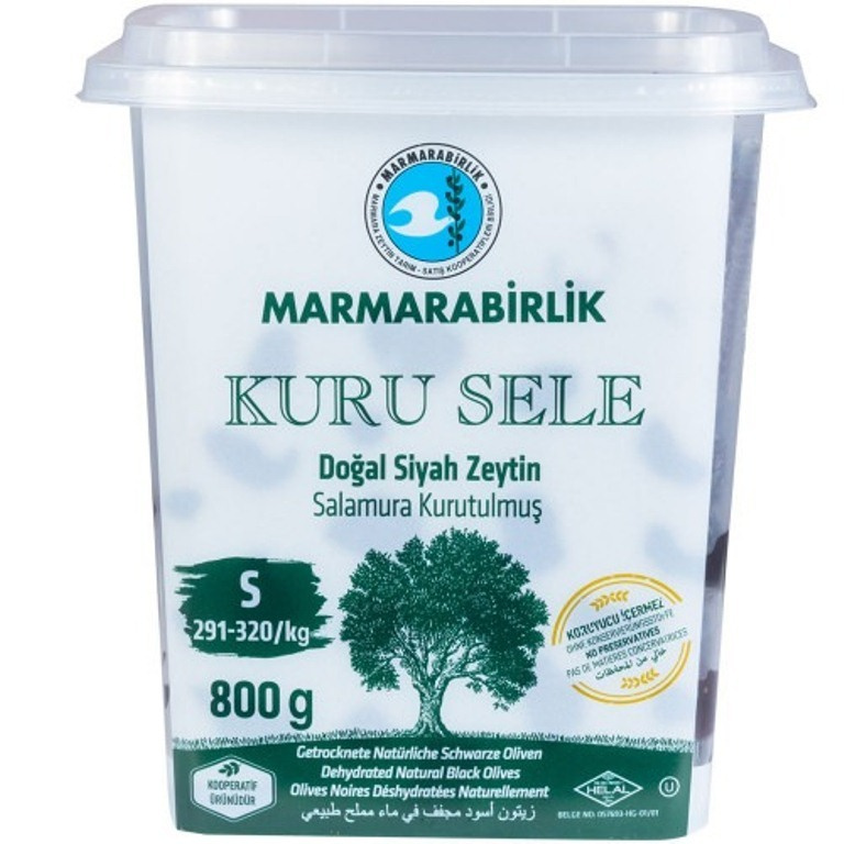 Маслины Marmarabirlik Kuru Sele S черные вяленые с косточкой, 800 г