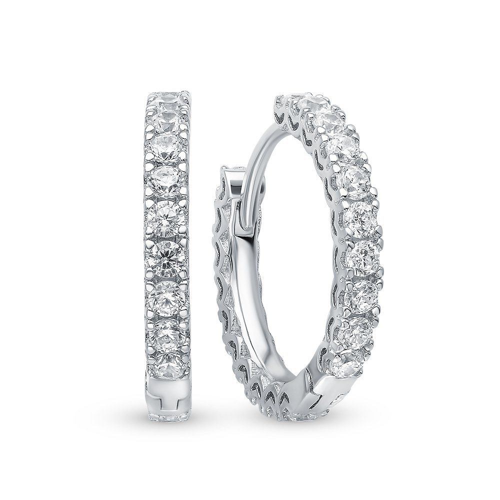 

Серьги конго из серебра 585Gold 702008074, фианит, 702008074