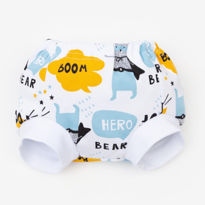 

Трусы на подгузник «Bear», цвет белый/голубой, рост 80 см, Bear